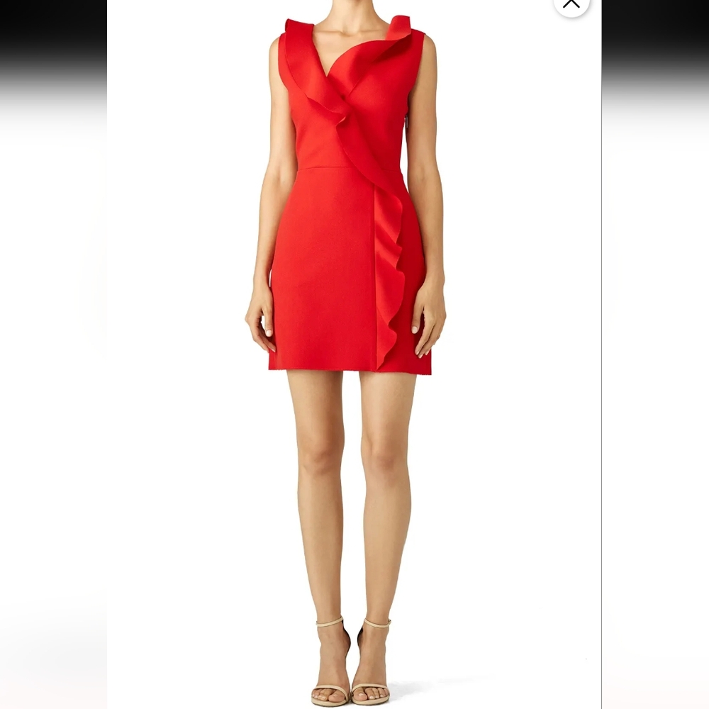 MSGM Red Ruffle Dress